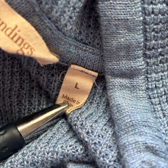 Soft Surroundings Hooded Sweater Tunic Hoodie Coastal Light Blue Large H300 - Picture 7 of 9